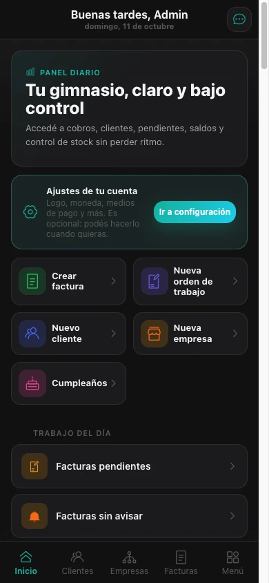 Live EzGYM dashboard