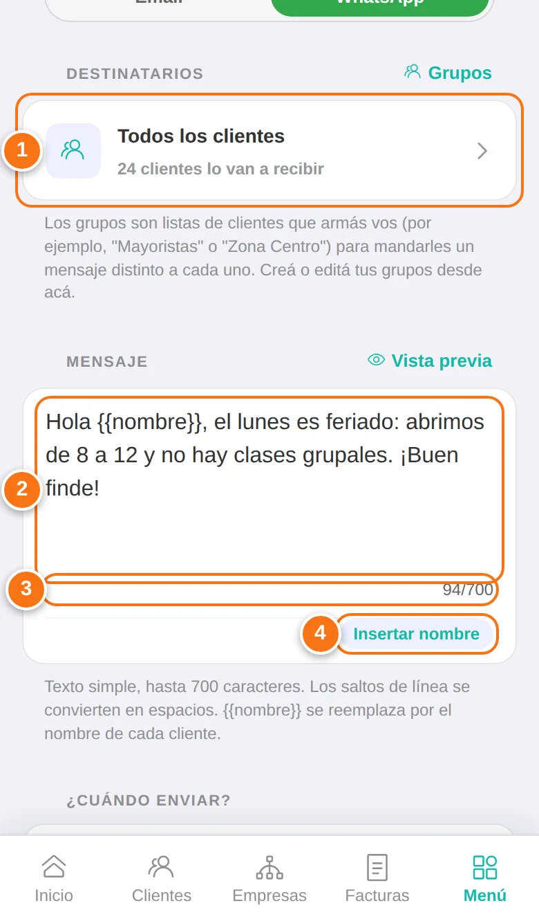 Aviso por WhatsApp