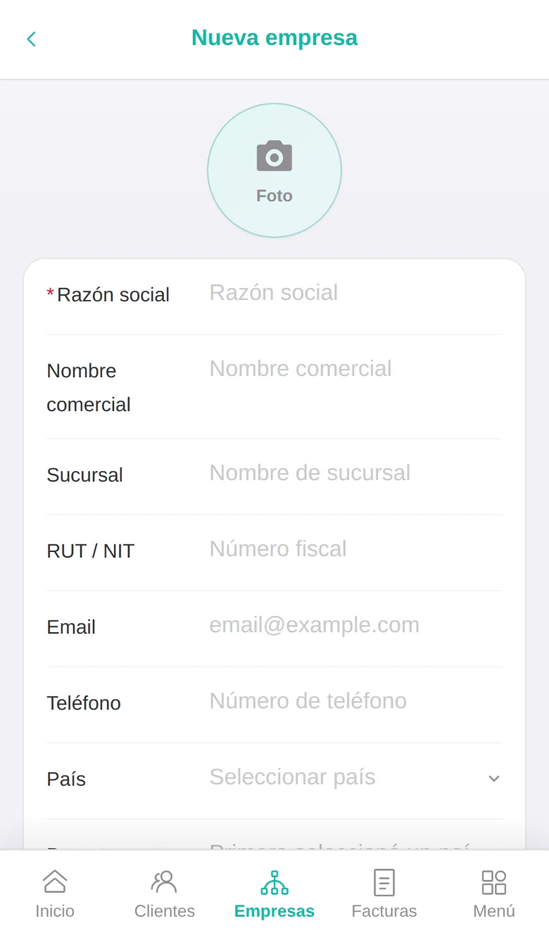 Alta de empresa