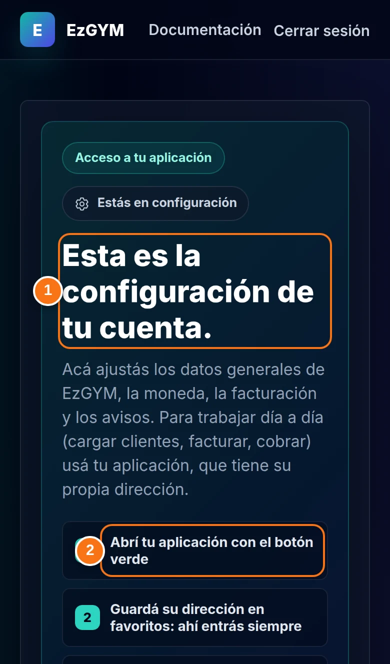 Configuración de la cuenta