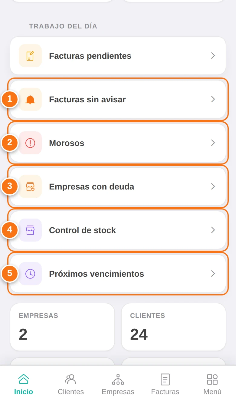 Trabajo del día en el inicio