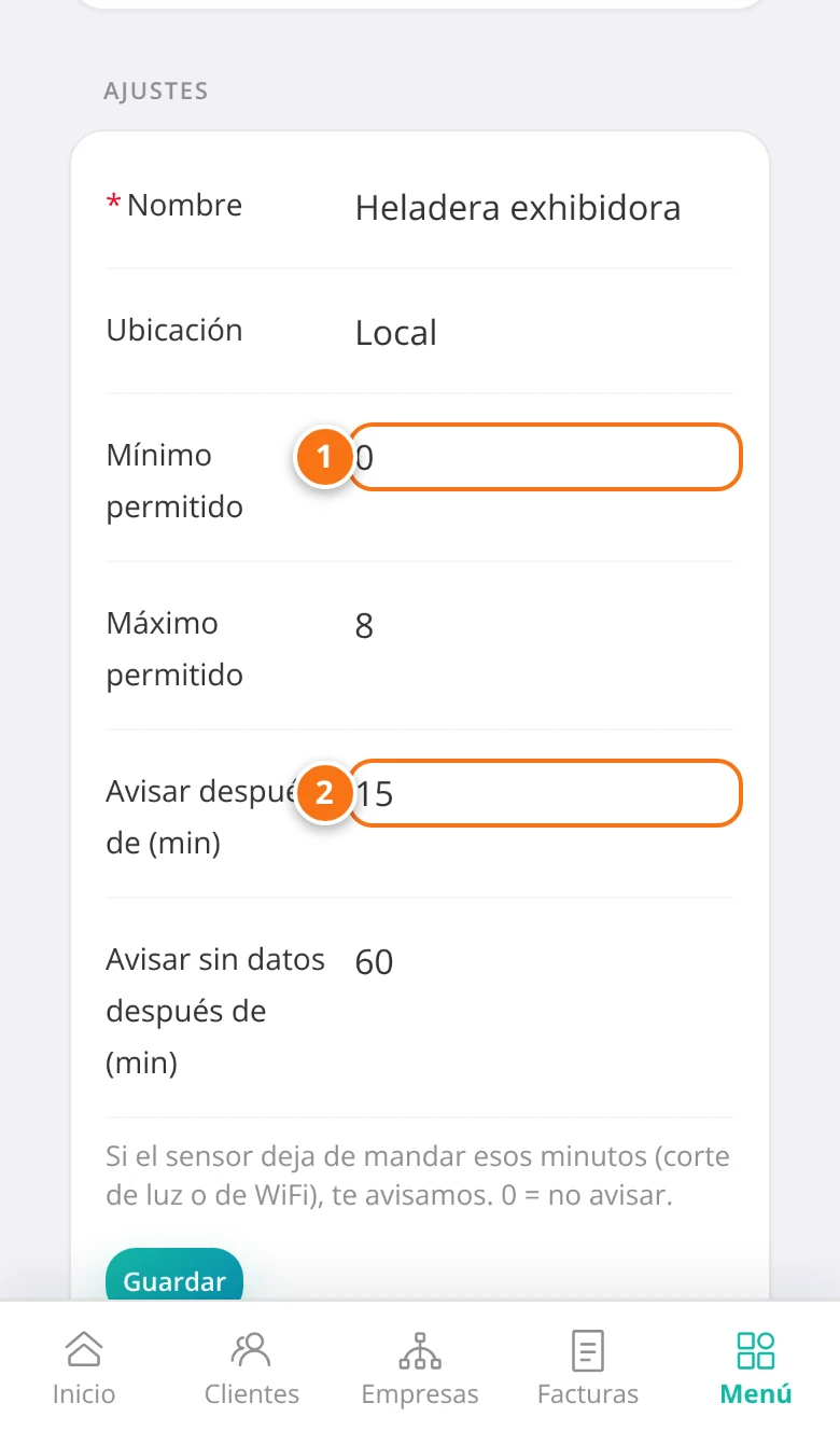 Los avisos de un sensor