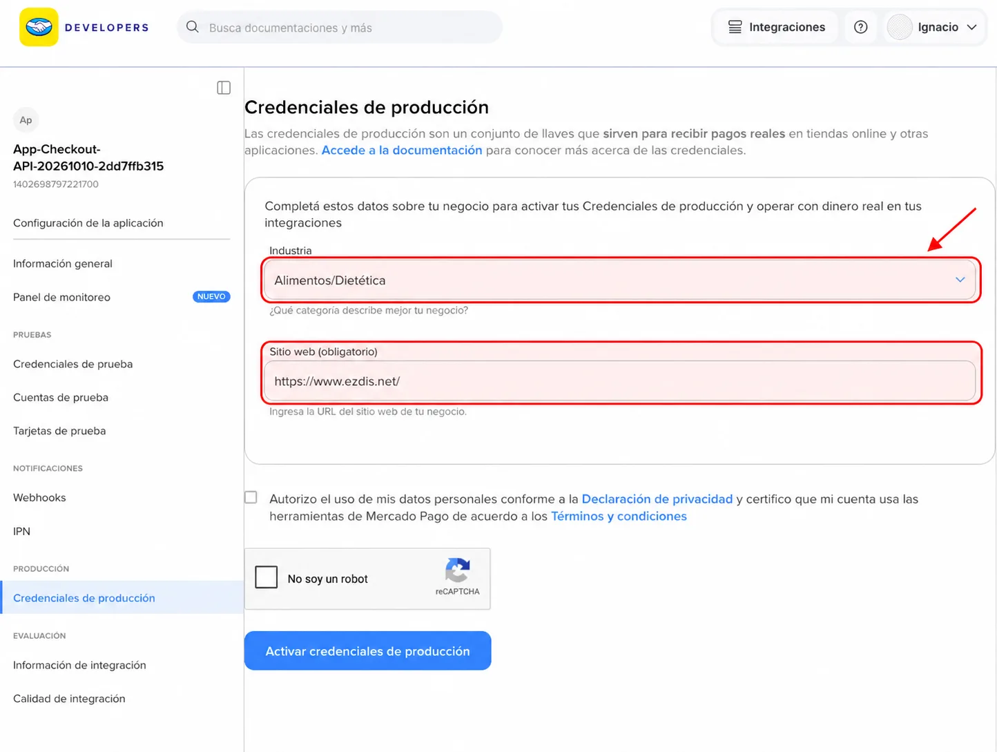Industria y sitio web